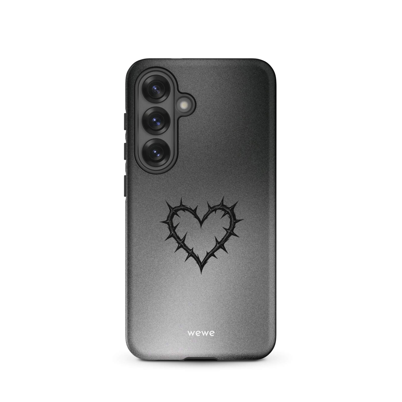Custom always love samsung galaxy s25 black heart style.