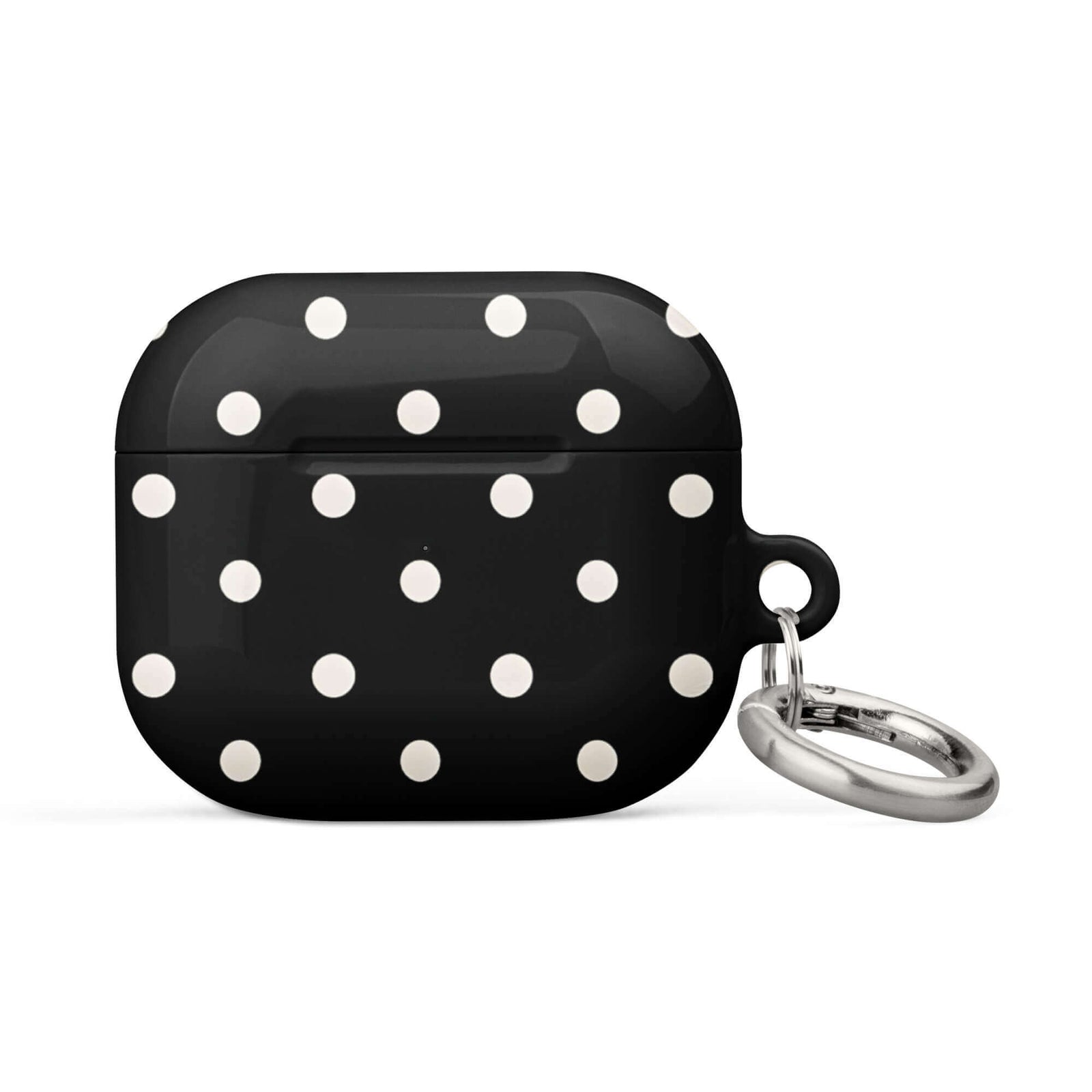 Custom black polka dot iphone case AirPods case 3rd generation modern fashion style.