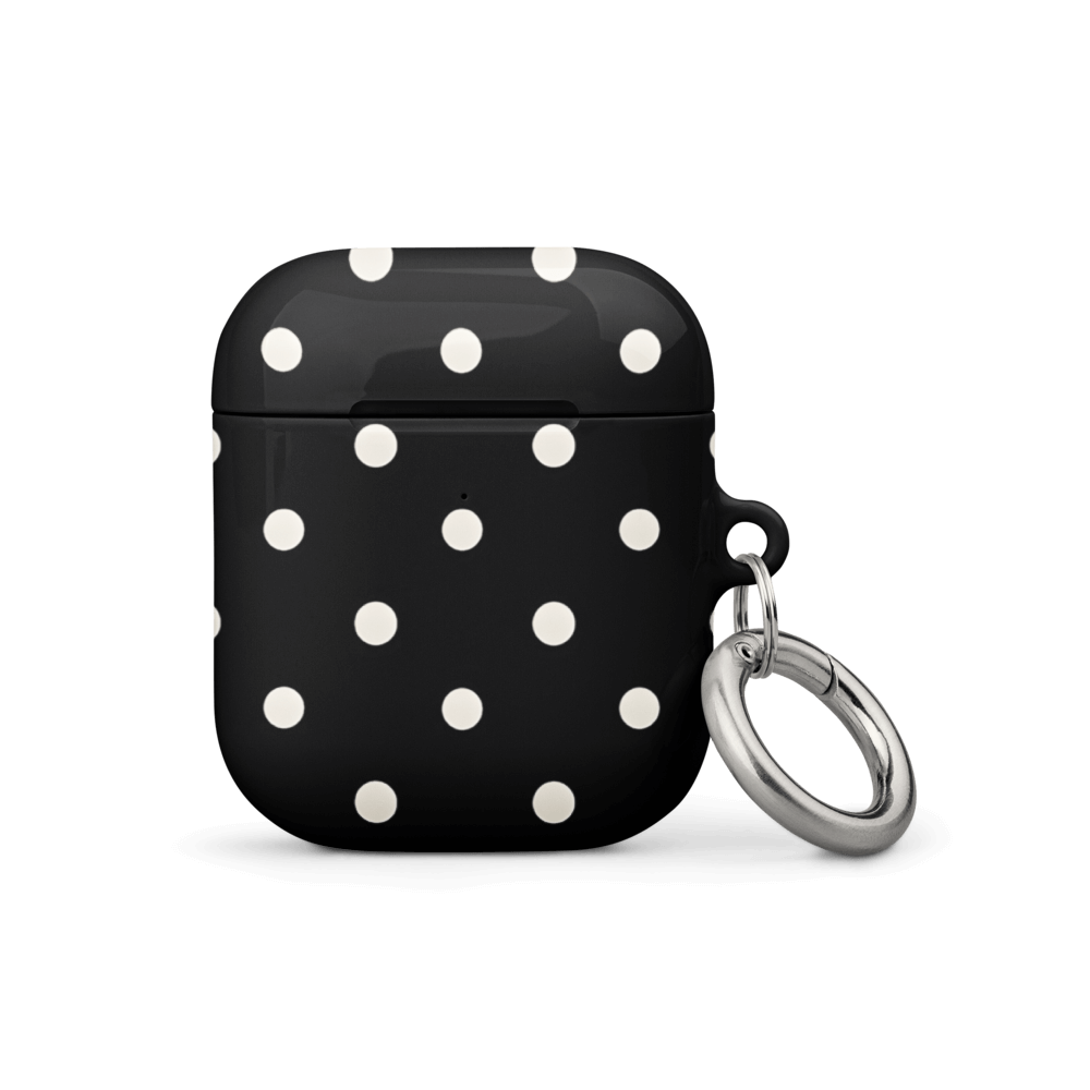 Custom black polka dot iphone case AirPods case gen1 modern fashion style.