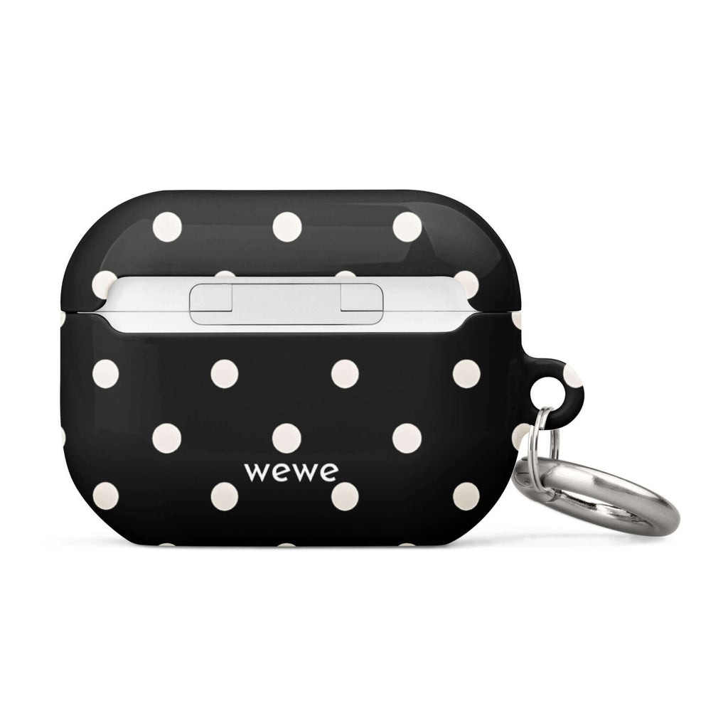 Custom black polka dot iphone case AirPods case pro gen2 modern fashion style.