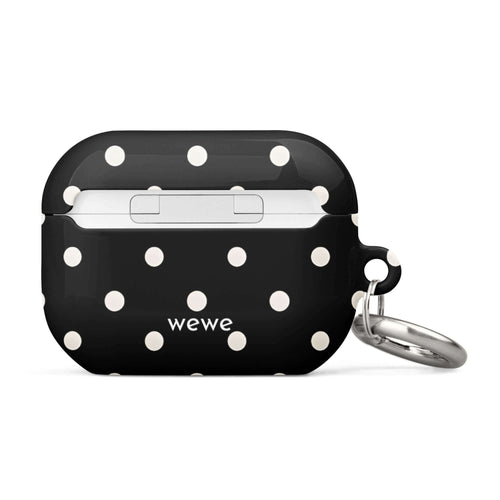 Custom black polka dot iphone case AirPods case pro gen2 modern fashion style.