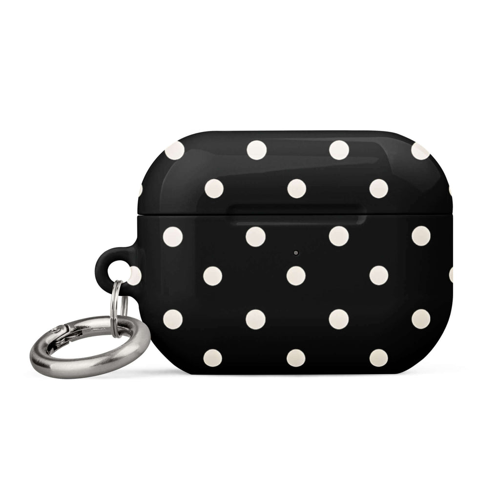 Custom black polka dot iphone case AirPods case pro gen2 modern fashion style.