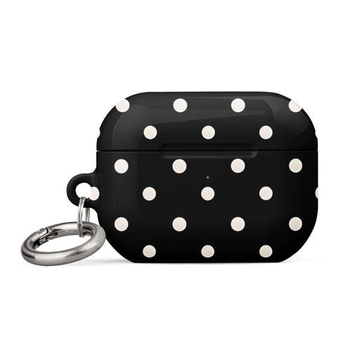 Custom black polka dot iphone case AirPods case pro gen2 modern fashion style.