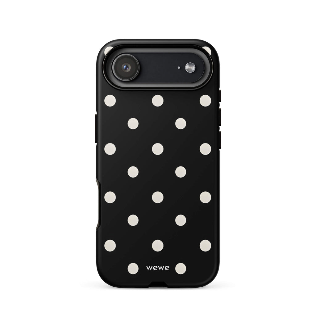 Custom black polka dot iphone case 17 air modern fashion style.