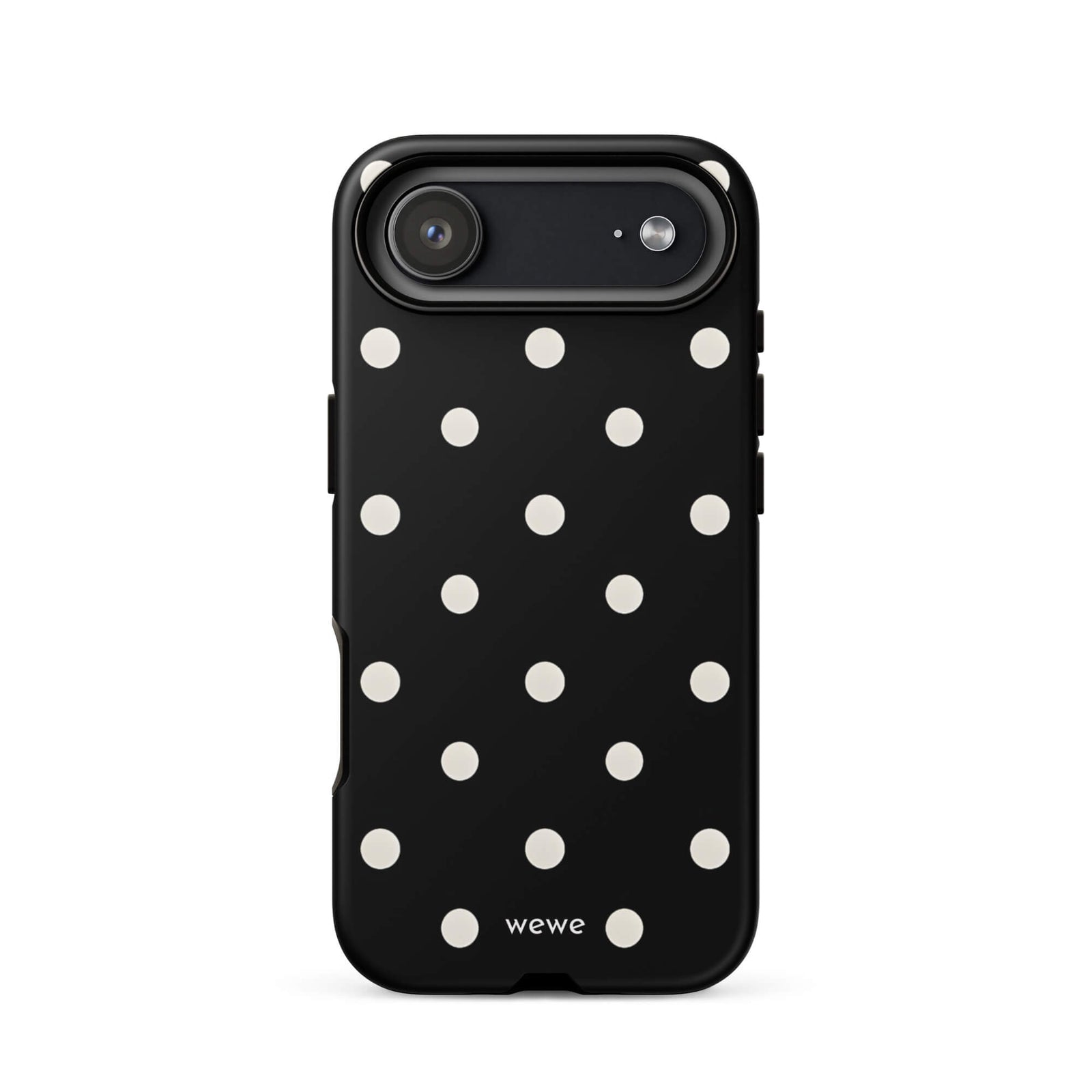Custom black polka dot iphone case 17 air modern fashion style.
