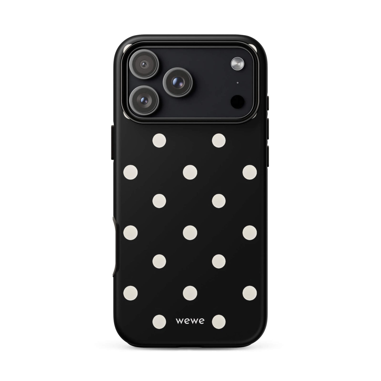Custom black polka dot iphone case 17 pro max modern fashion style.
