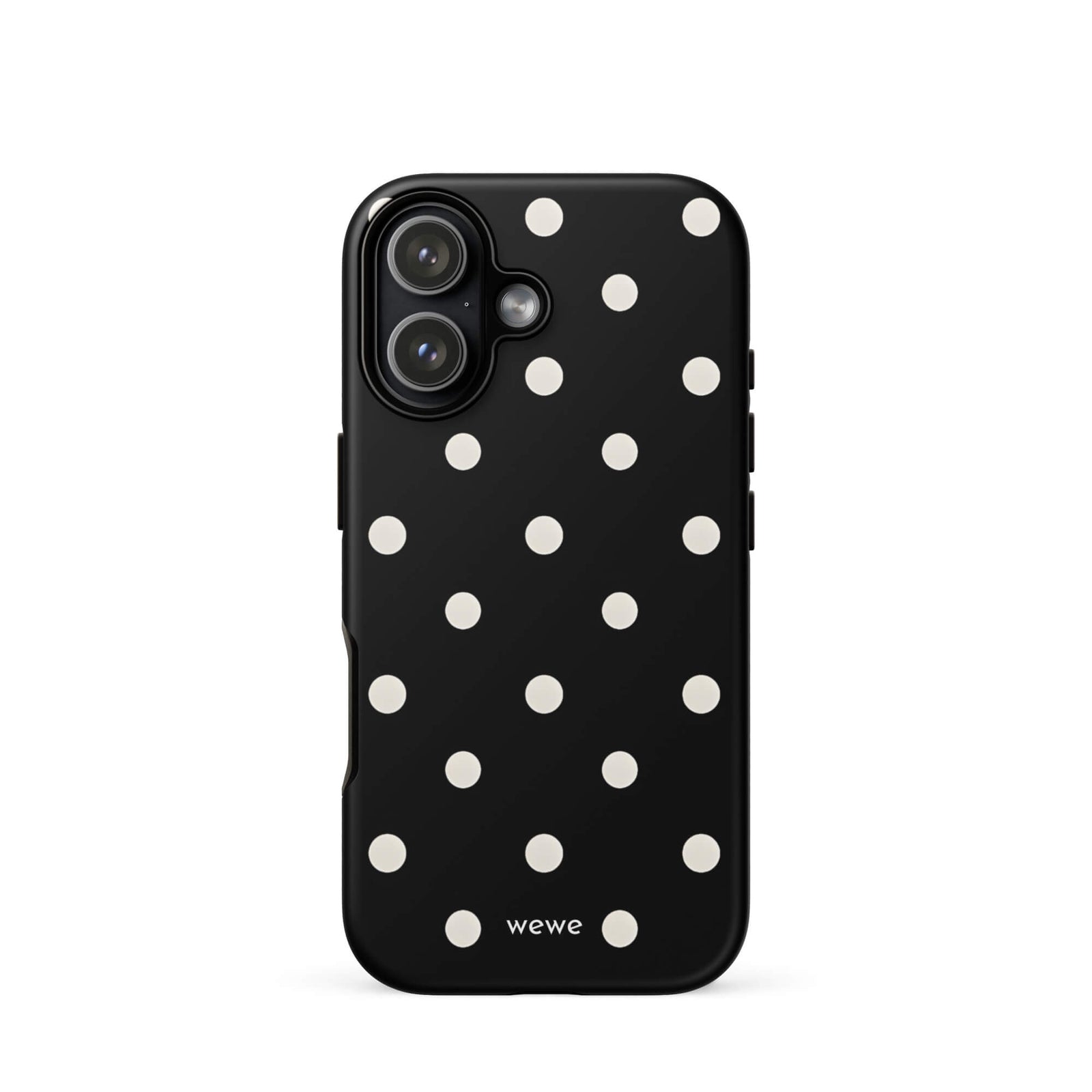 Custom black polka dot iphone case 17 modern fashion style.