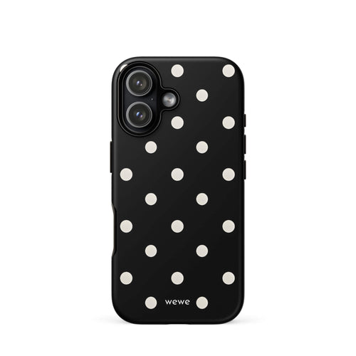 Custom black polka dot iphone case 17 modern fashion style.