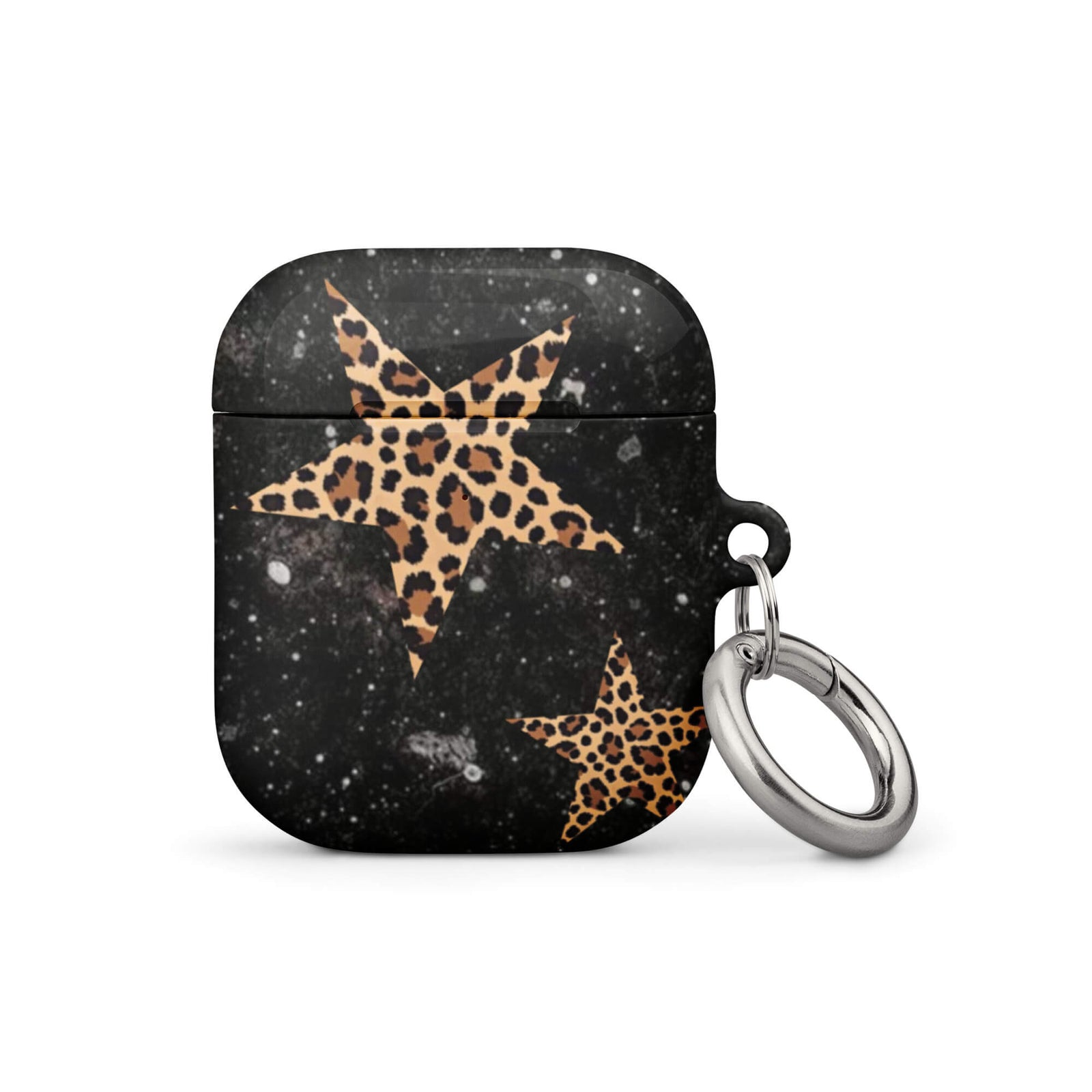 Custom leopard star AirPods case gen1 unique fashion look.