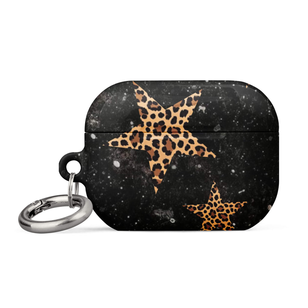 Custom leopard star AirPods case pro gen2 unique fashion look.