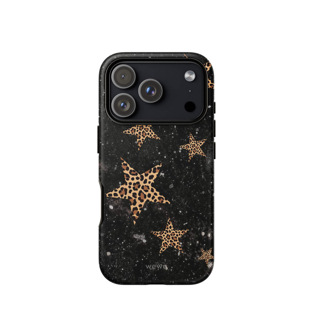 Custom leopard star iPhone case 17 pro unique fashion look.