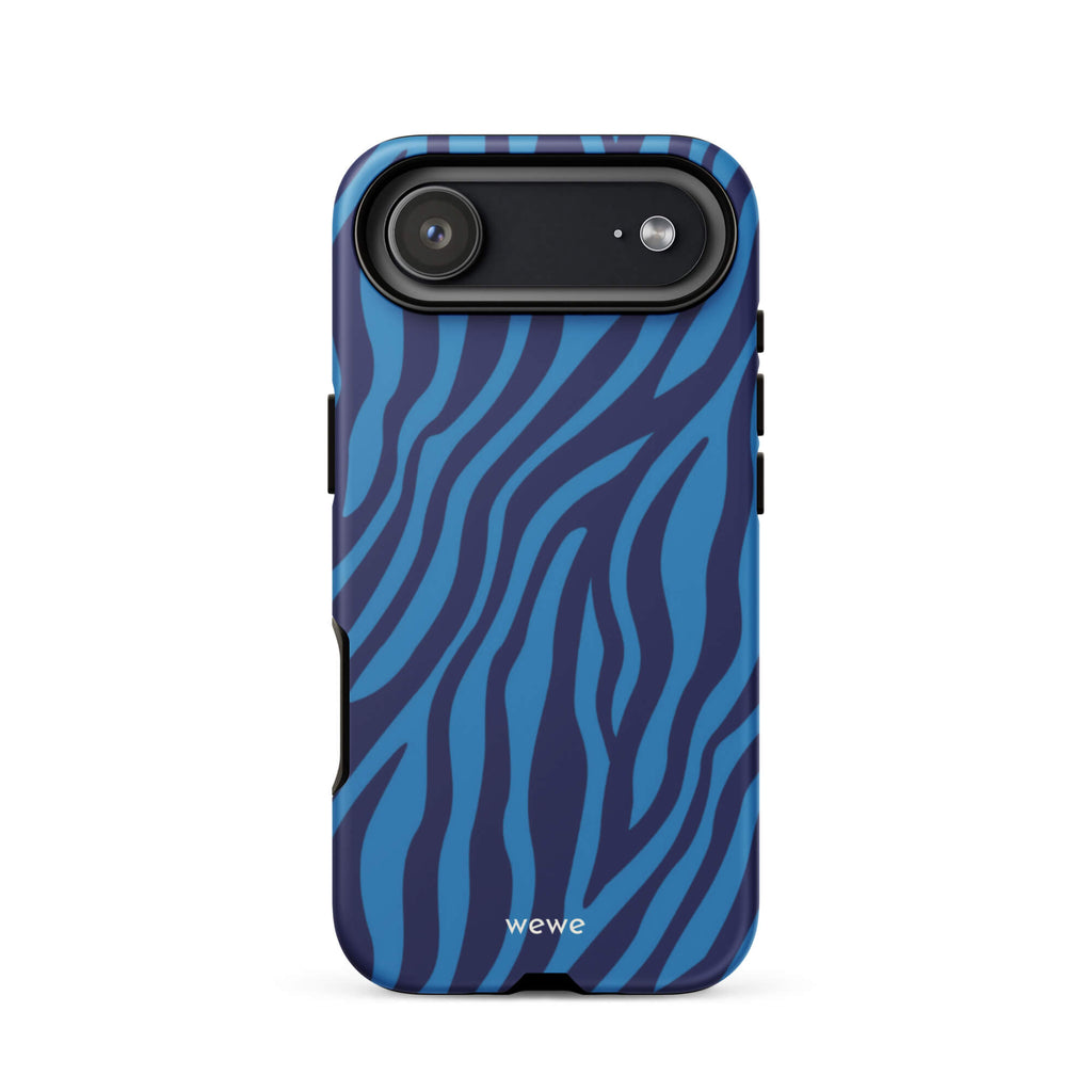 Custom deep blue hues iphone case 17 air thoughtful pattern design.