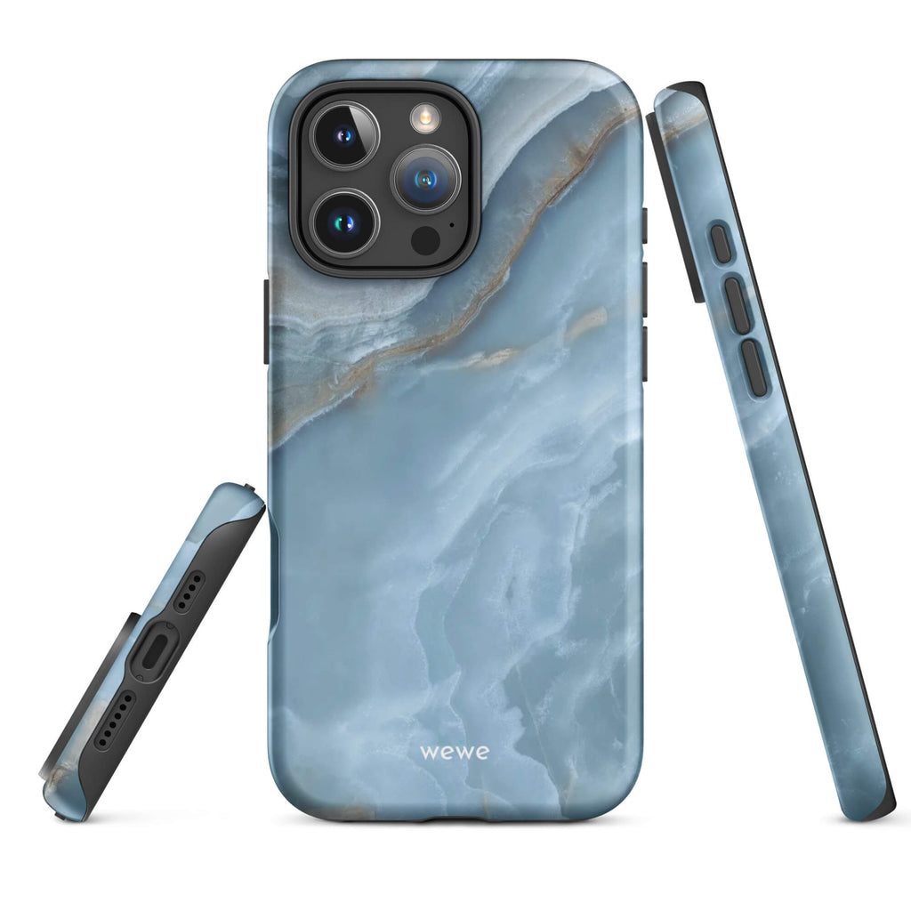 Custom oceanic blue 16 pro max romantic blue tones design.