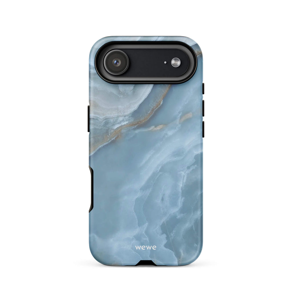 Custom oceanic blue iphone case 17 air romantic blue tones design.