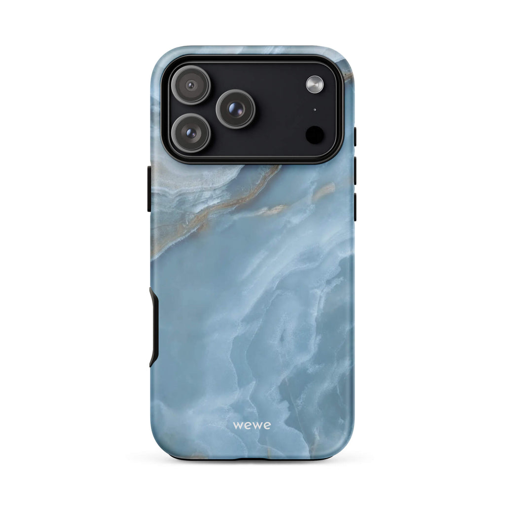 Custom oceanic blue iphone case 17 pro max romantic blue tones design.