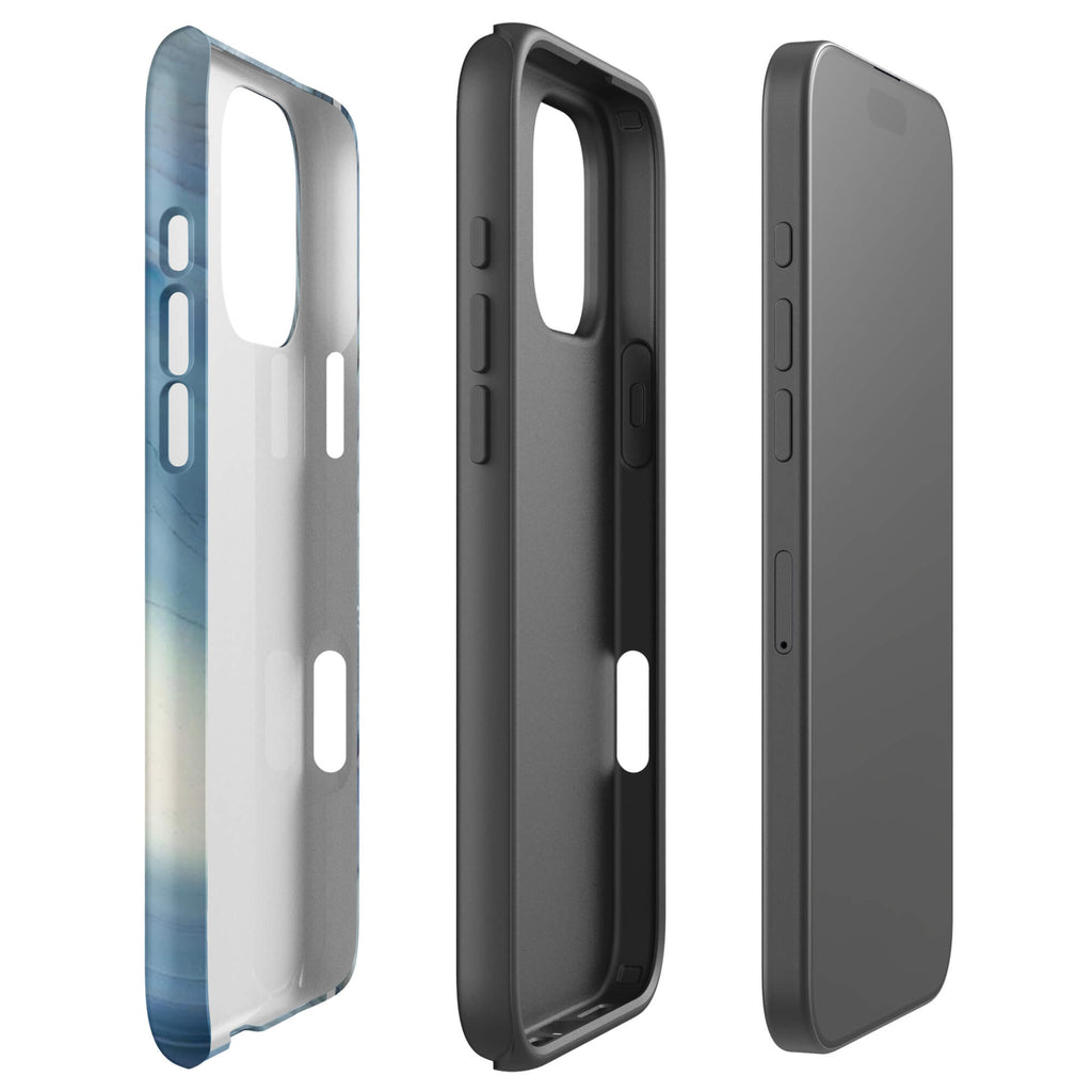 Custom slate blue 16 pro max dual-layer shockproof protection.