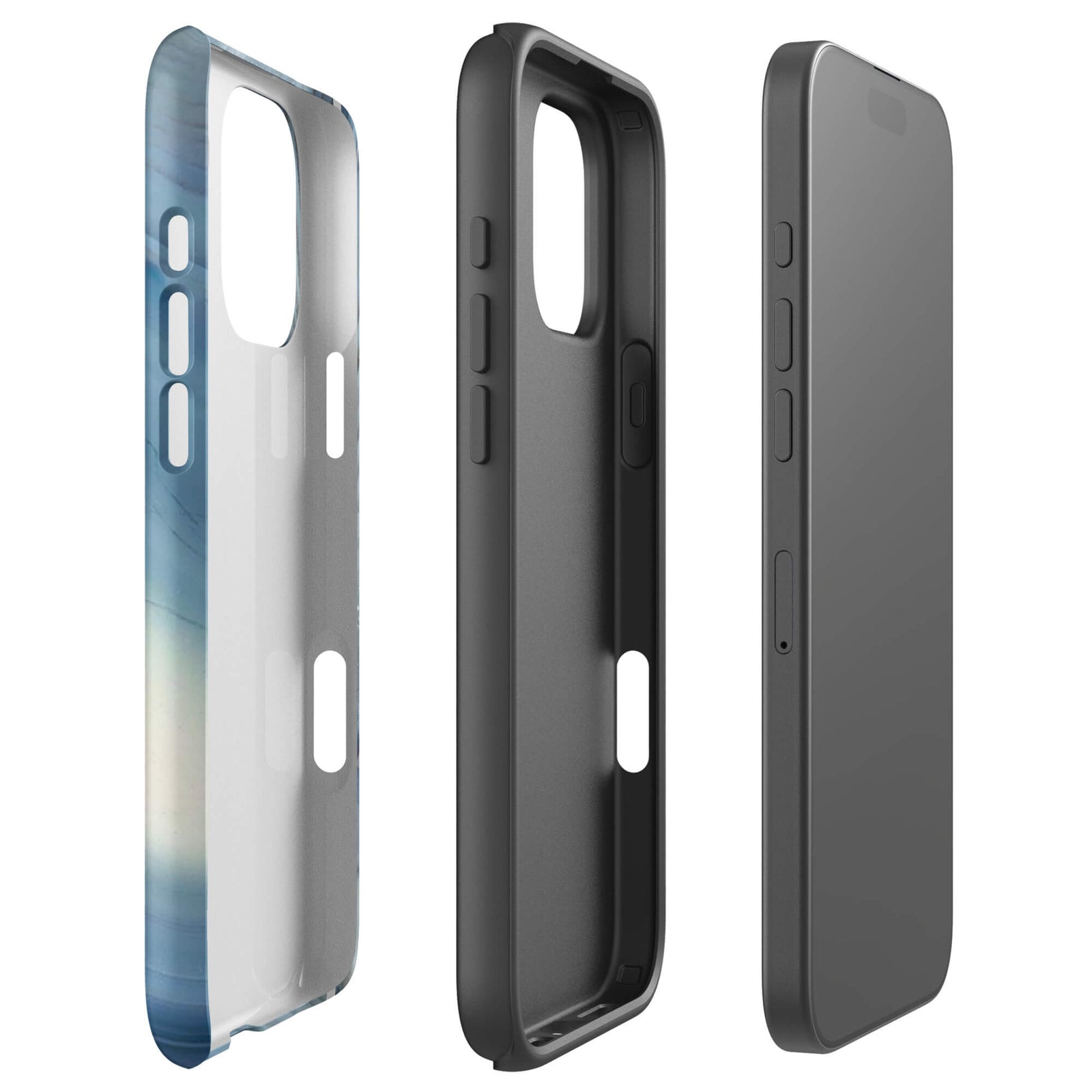 Custom slate blue 16 pro max dual-layer shockproof protection.