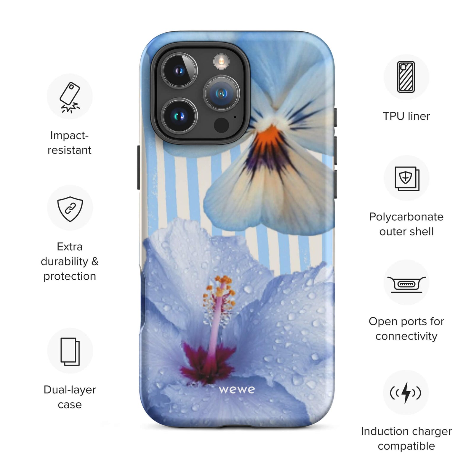 Custom botanical escape iphone case 16 pro max wireless charging compatible.