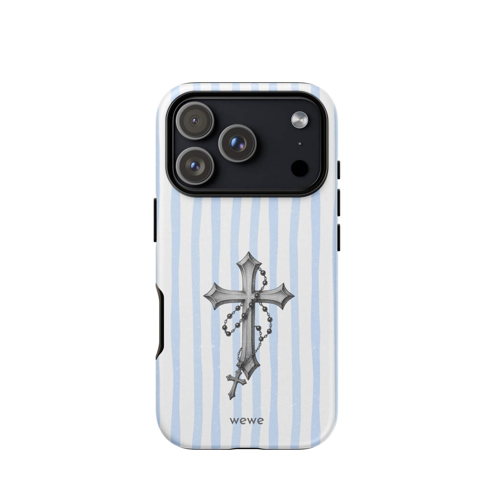 Custom light blue stripe iPhone case 17 pro gift.