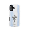 Custom light blue stripe iPhone case 17 elegant look.
