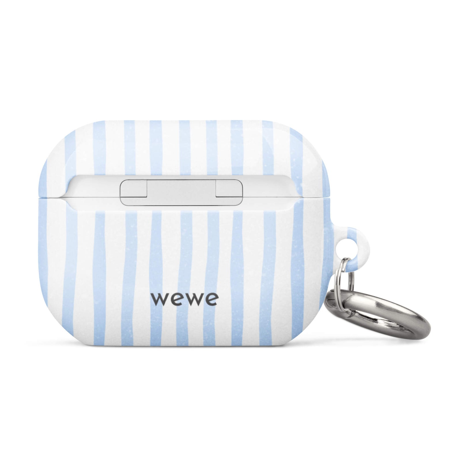 Custom light blue stripe AirPods case pro gen2 elegant look.