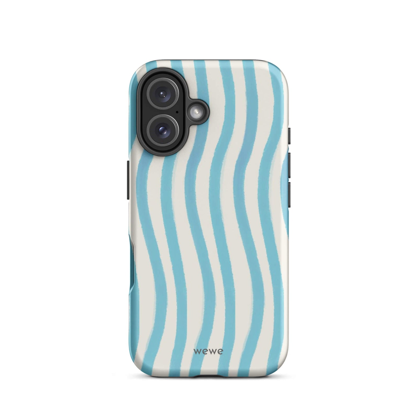 Custom fluid smile iPhone case 16 stripe pattern.
