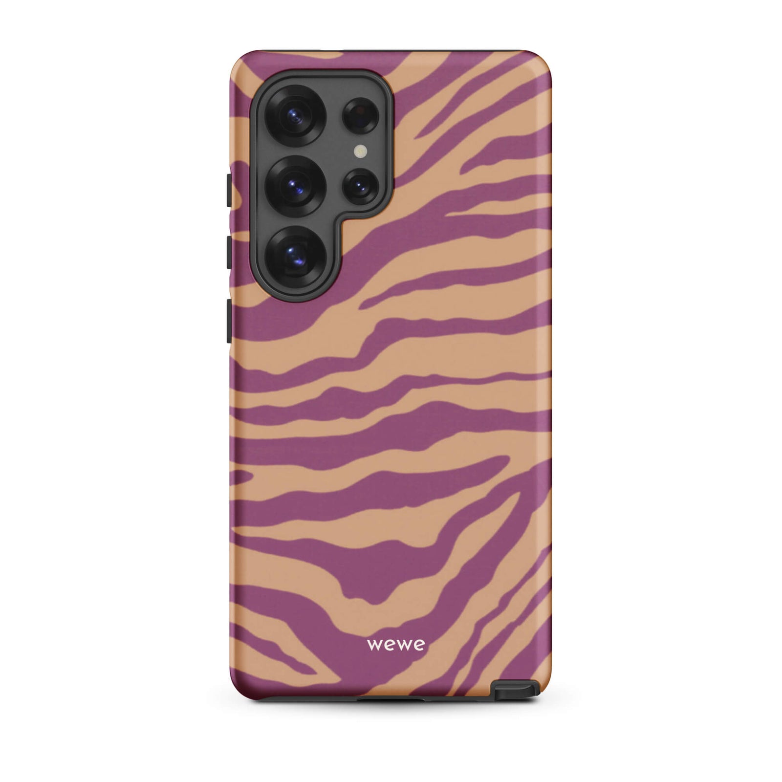 Custom samsung galaxy s25 ultra Phone case with a bold and graphic brown and purple zebra pattern.