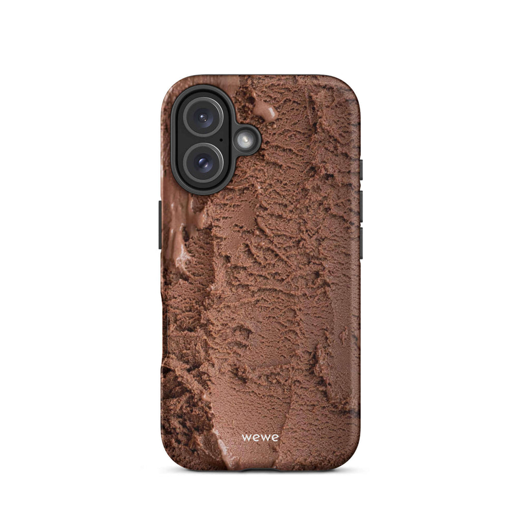 Custom cocoa cream iphone case 16 brown ice cream design.