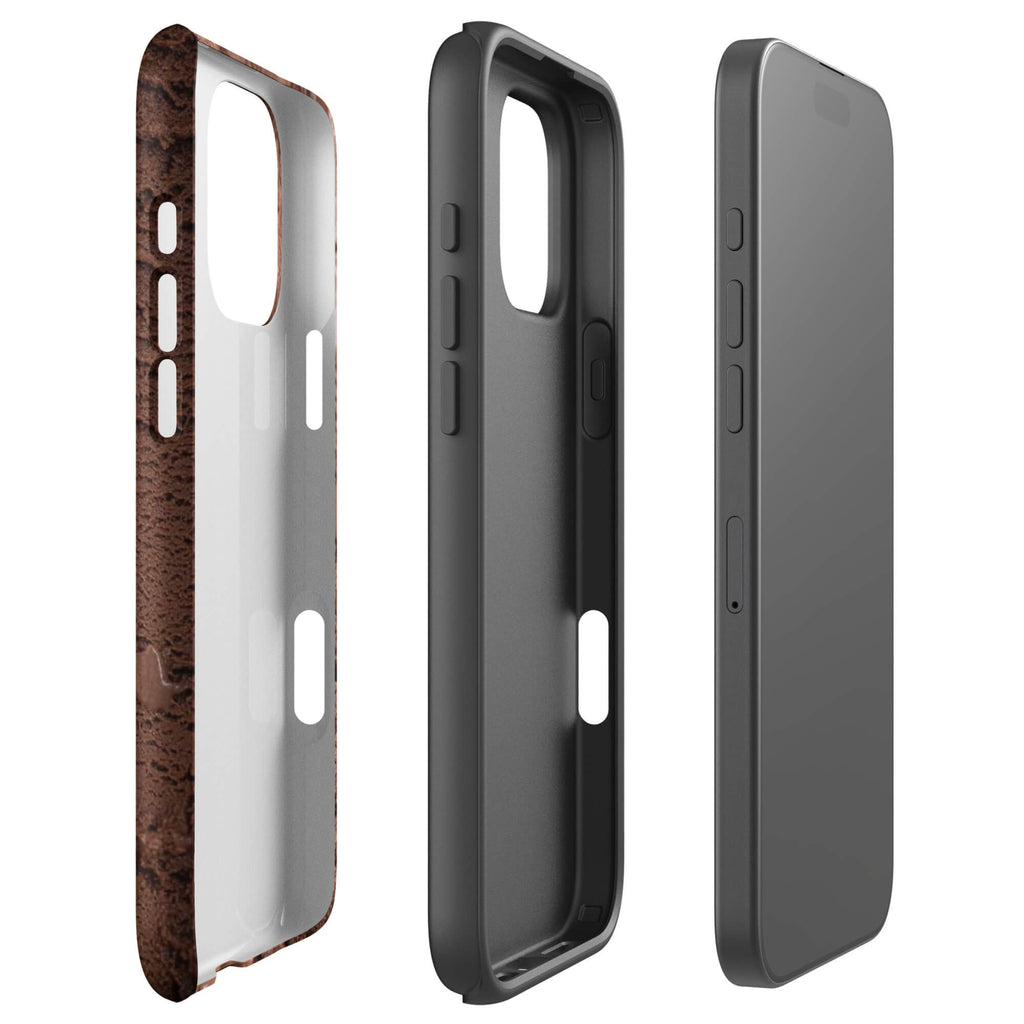 Custom cocoa cream iphone case 16 pro max dual-layer shockproof protection.