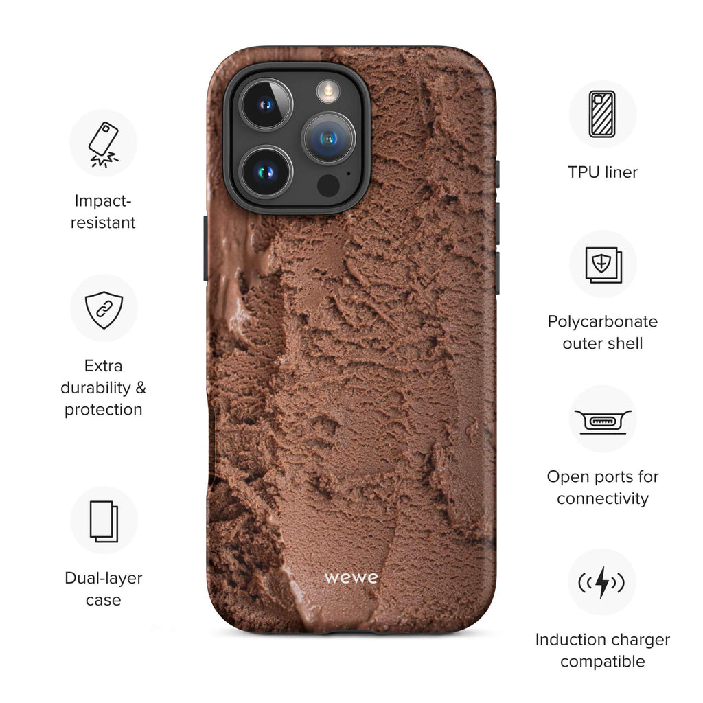 Custom cocoa cream iphone case 16 pro max wireless charging compatible.