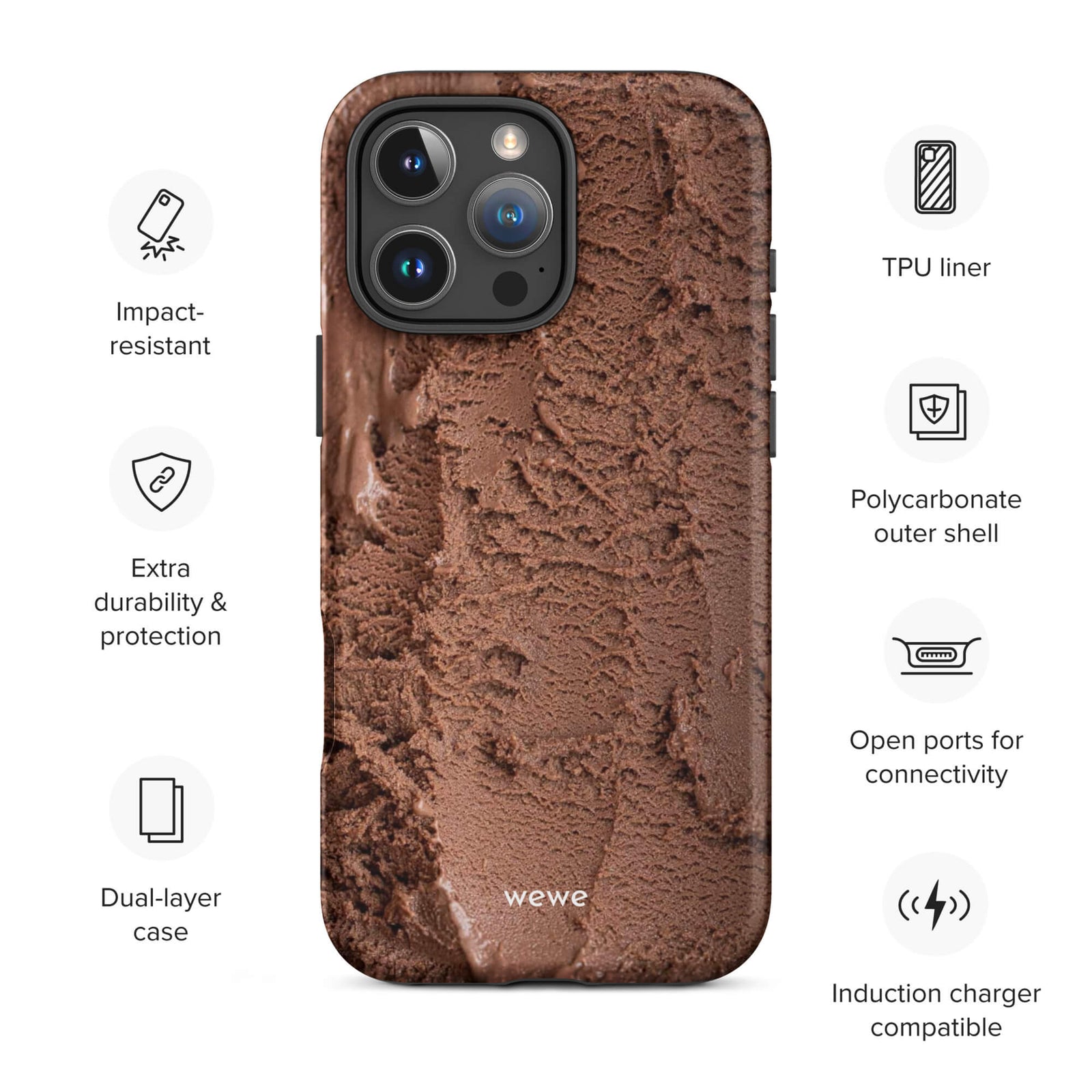 Custom cocoa cream iphone case 16 pro max wireless charging compatible.