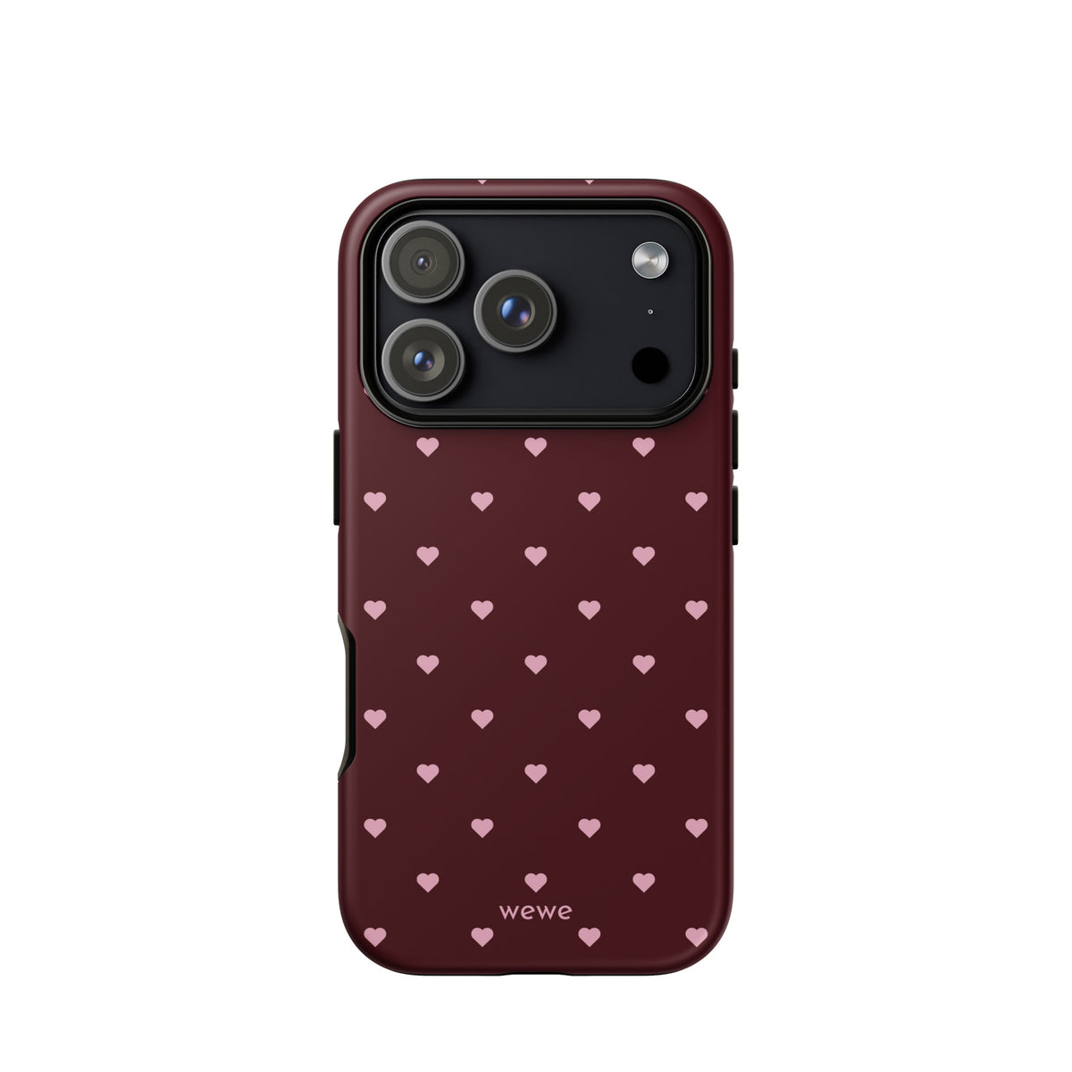 Burgundy pink heart iPhone case