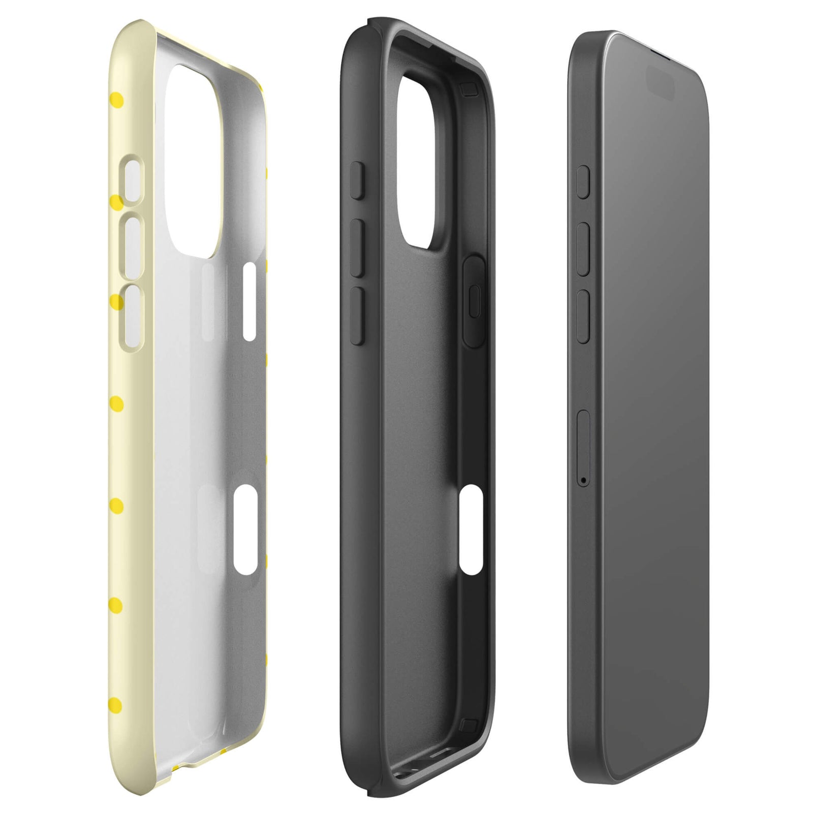 Butter Yellow Tiny Dot Phone Case featuring tiny yellow dots in butter yellow, white, golden yellow