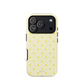 Butter Yellow Tiny Dot Phone Case featuring tiny yellow dots in butter yellow, white, golden yellow