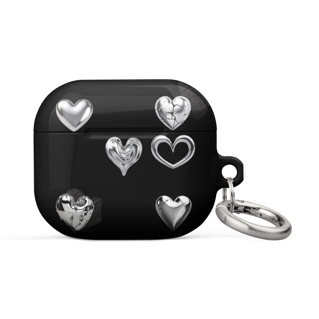 Custom noir gallery AirPods case 3rd generation minimalist heart design.