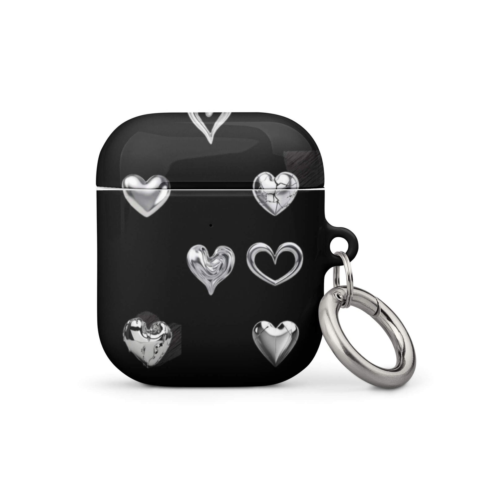 Custom noir gallery AirPods case gen1 minimalist heart design.