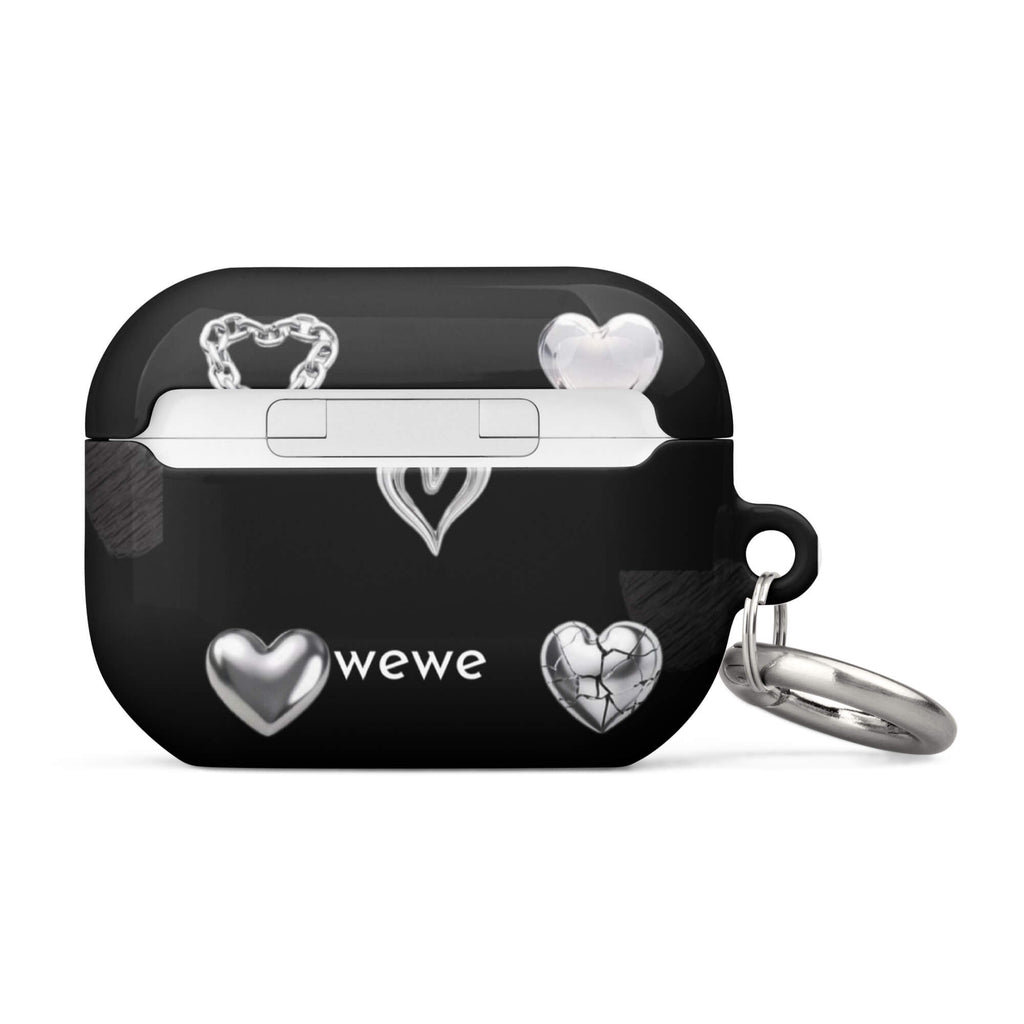 Custom noir gallery AirPods case pro gen2 minimalist heart design.