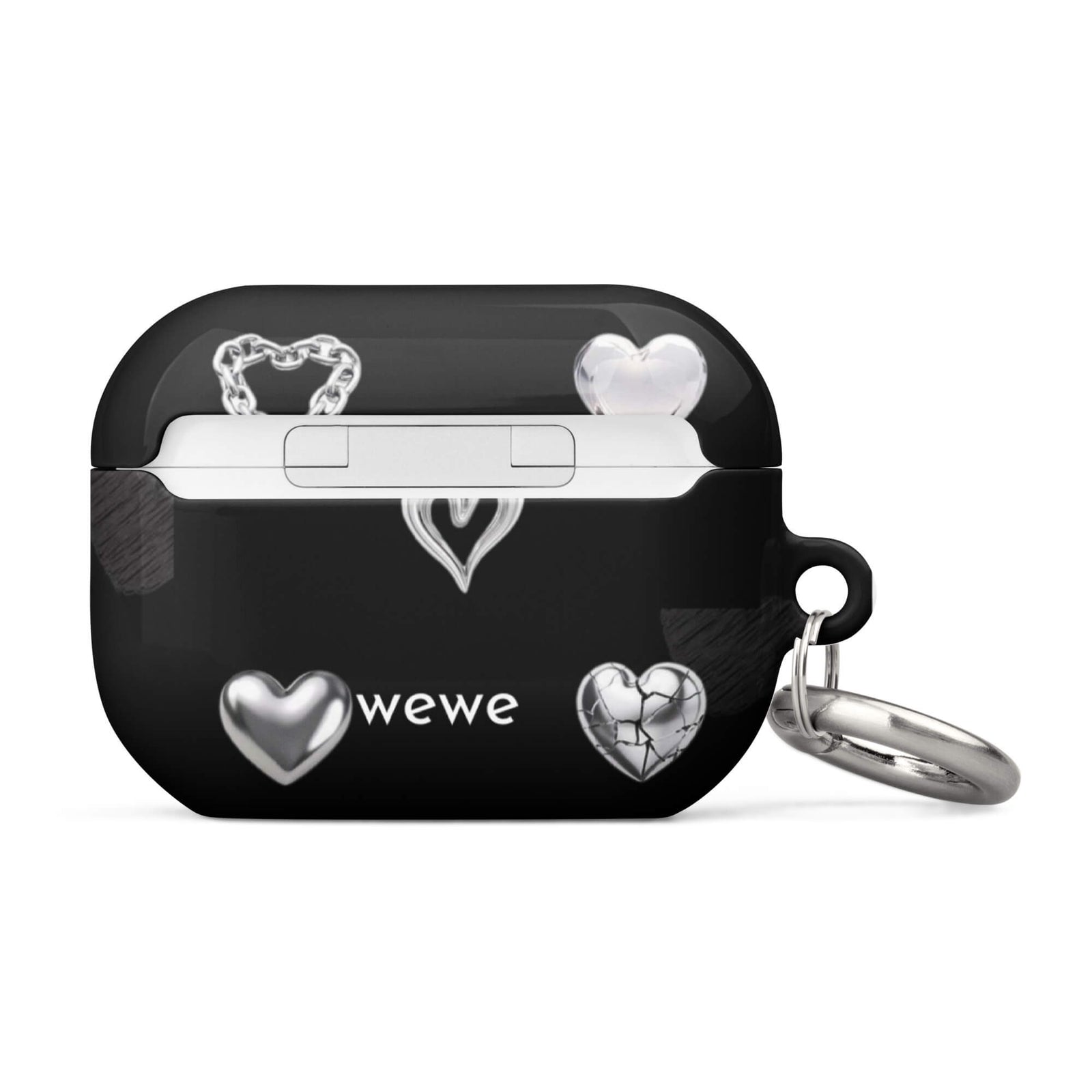 Custom noir gallery AirPods case pro gen2 minimalist heart design.