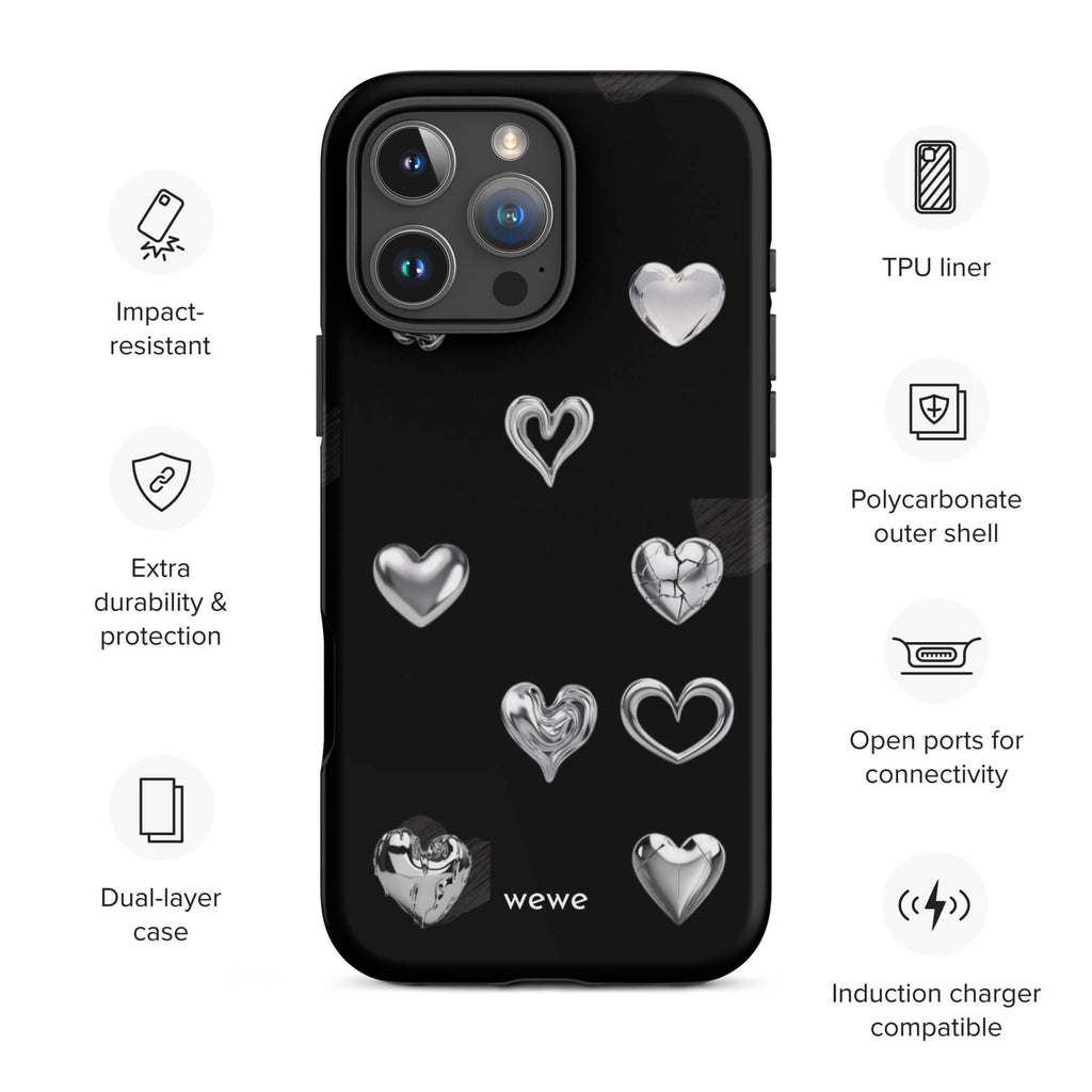 Custom noir gallery iPhone case 16 pro max wireless charging compatible.
