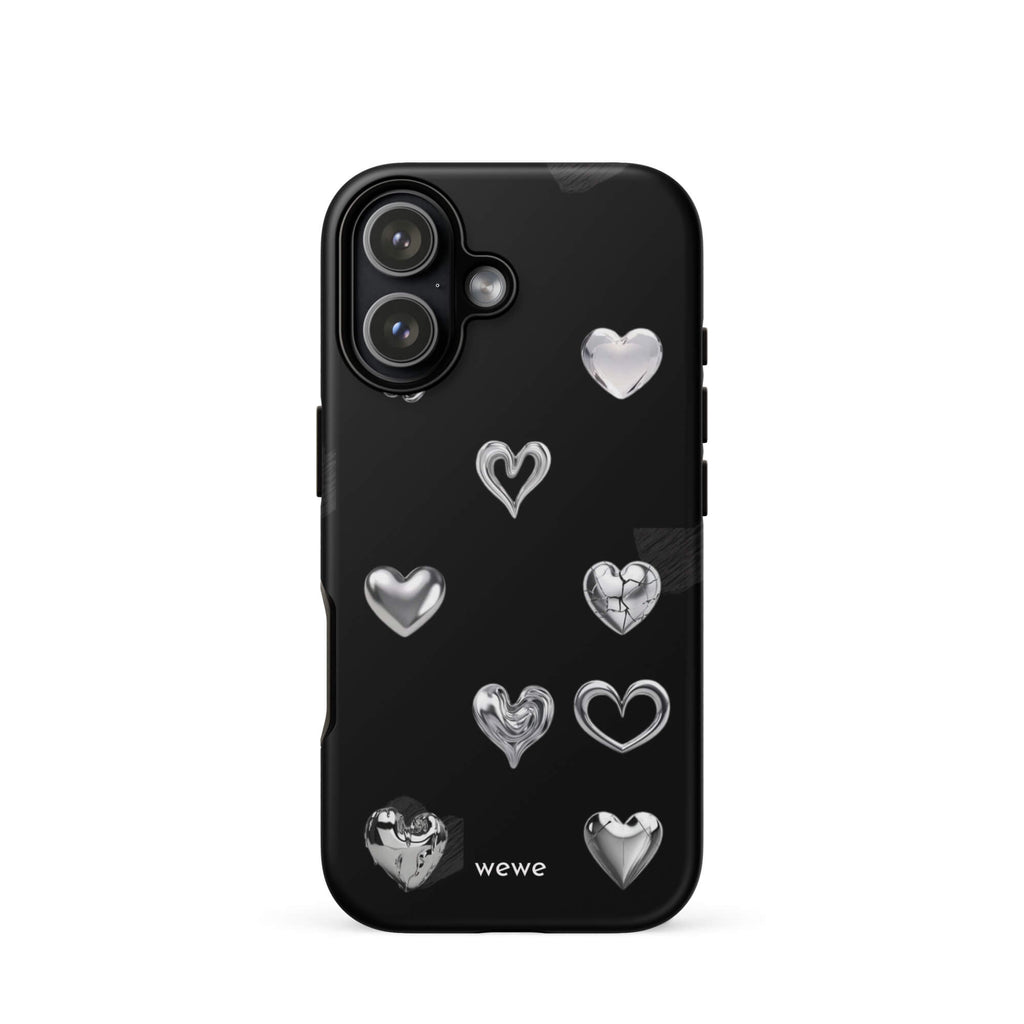Custom noir gallery iPhone case 17 minimalist heart design.
