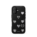 Custom noir gallery iPhone case 17 minimalist heart design.