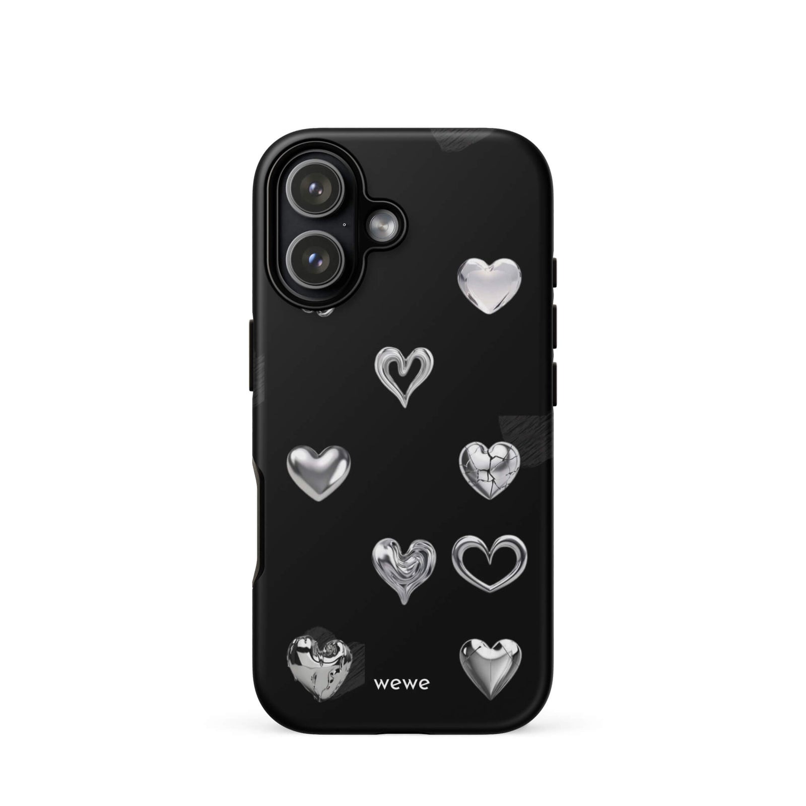 Custom noir gallery iPhone case 17 minimalist heart design.