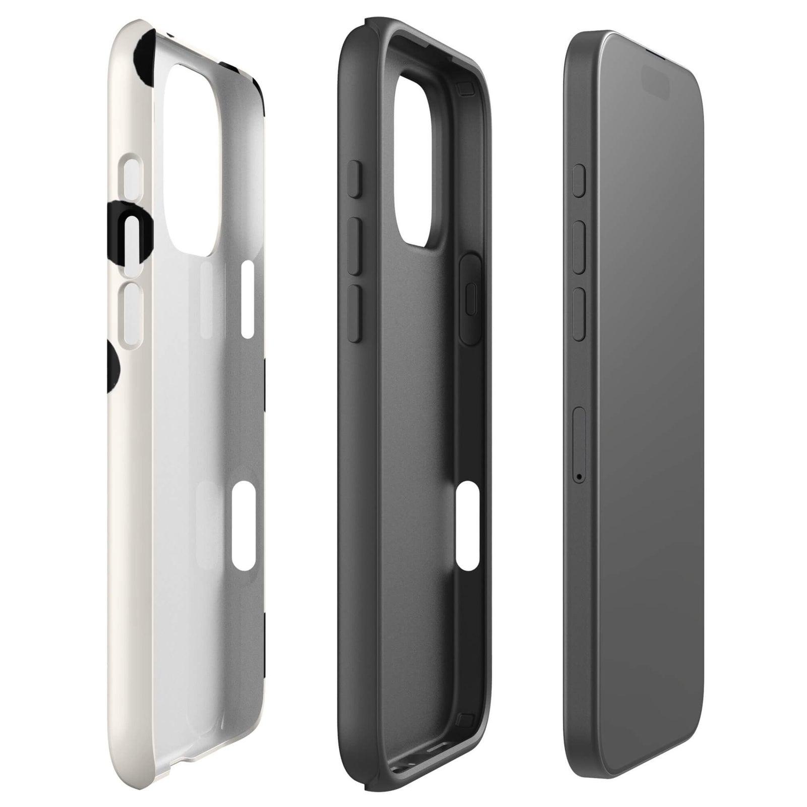 Custom bold black polka dot iphone case 16 pro max dual-layer shockproof protection.