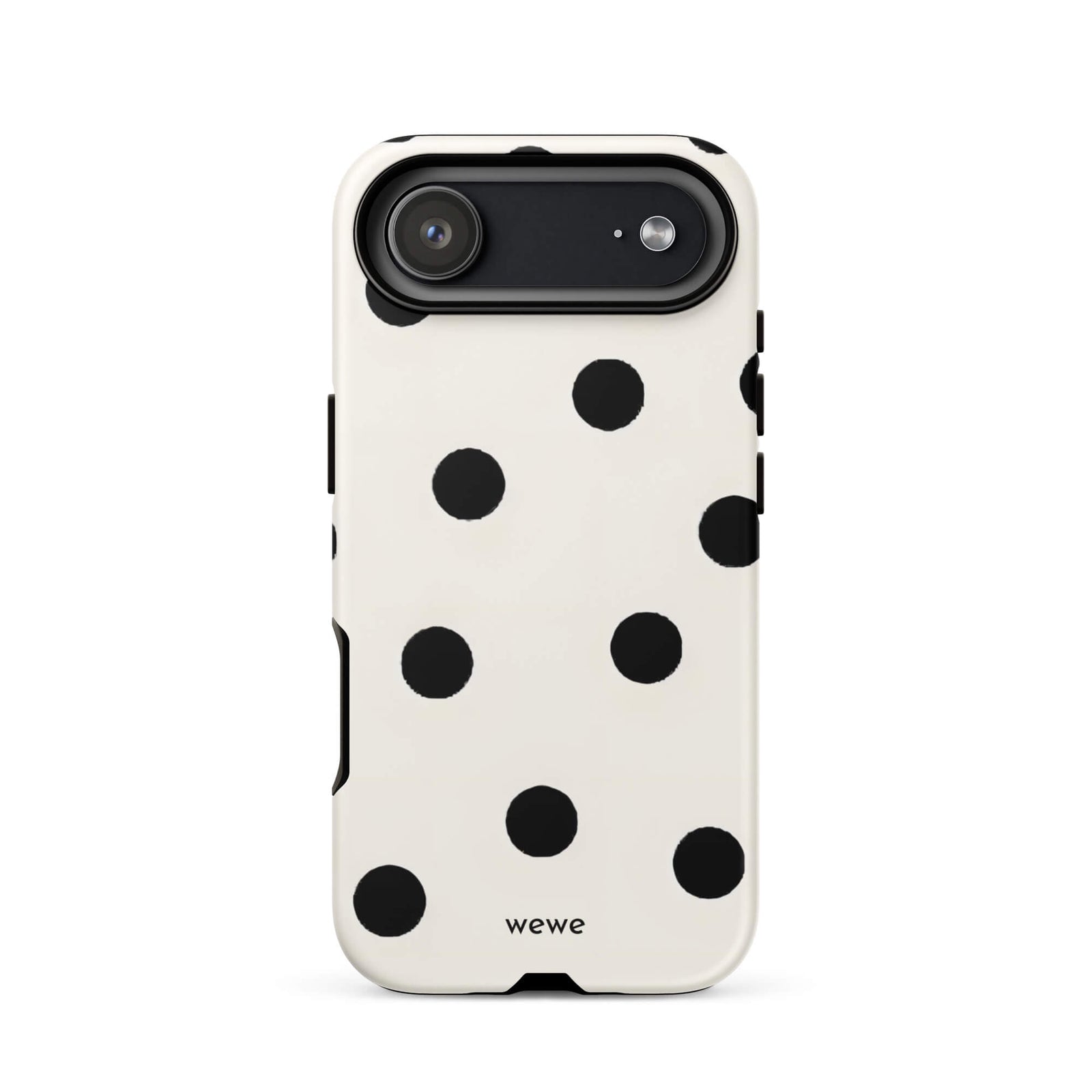 Custom bold black polka dot iphone case 17 air classic modern aesthetic.