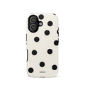 Custom bold black polka dot iphone case 17 classic modern aesthetic.