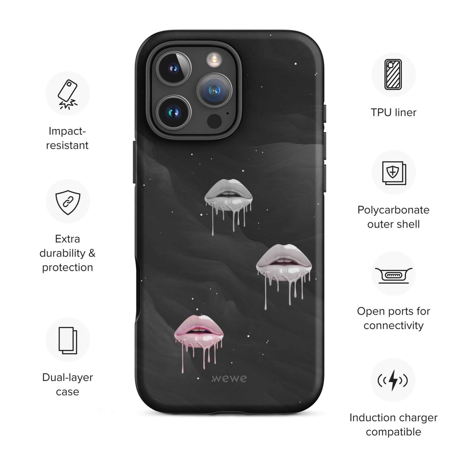 Custom pure mood iPhone case 16 pro max wireless charging compatible.