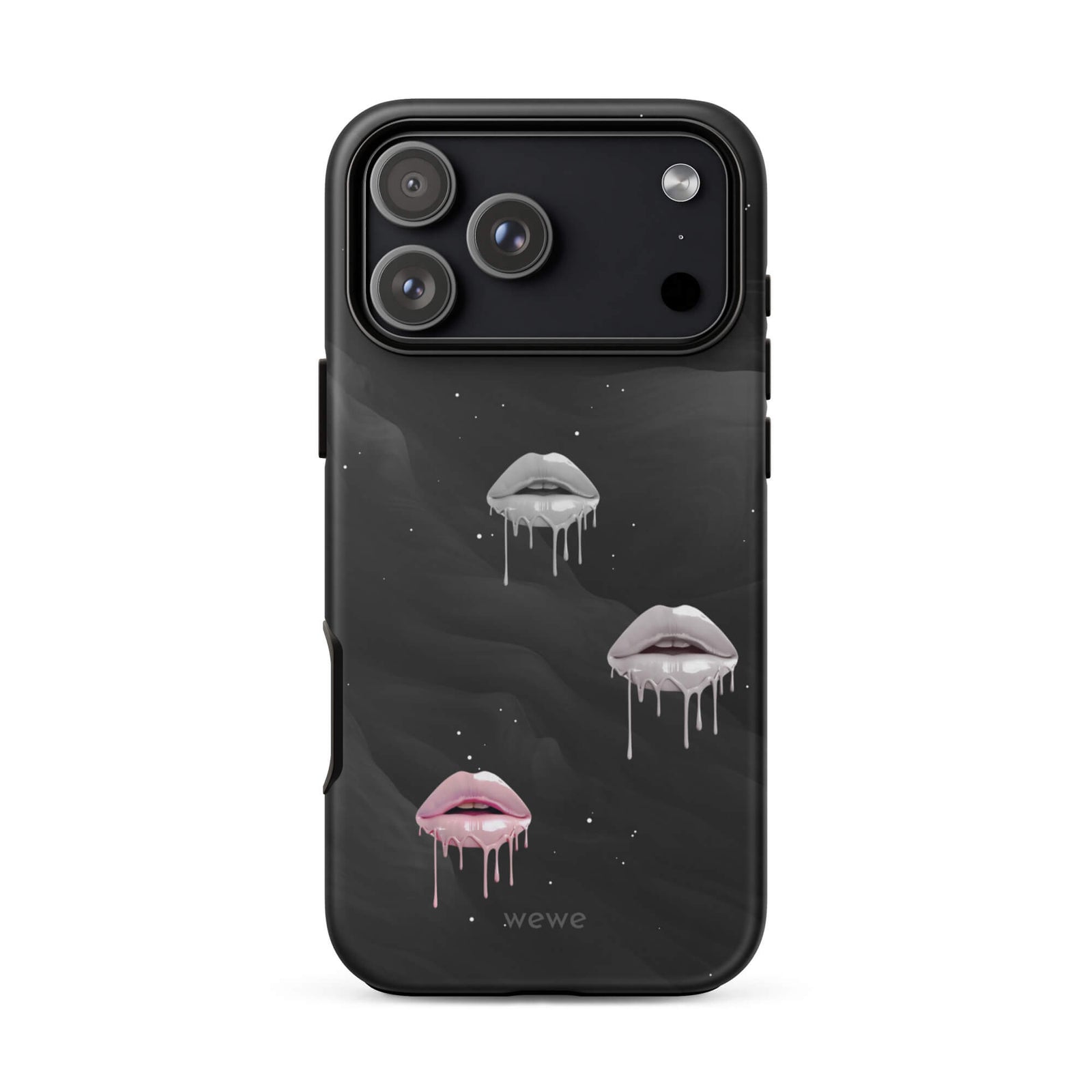 Custom pure mood iPhone case 17 pro max playful lip graphic.