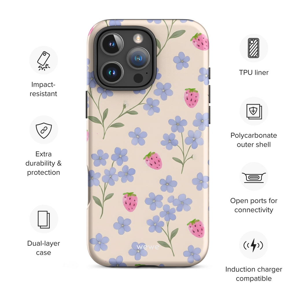 Custom sunshine floral iphone case 16 pro max wireless charging compatible.