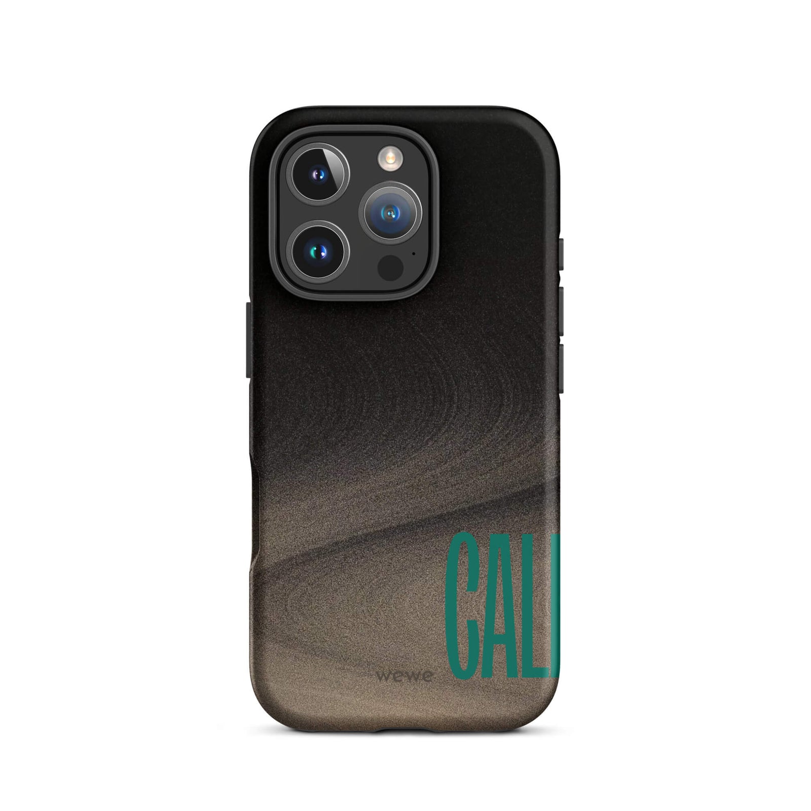 Custom just call iPhone case 16 pro with bold green graphic design.