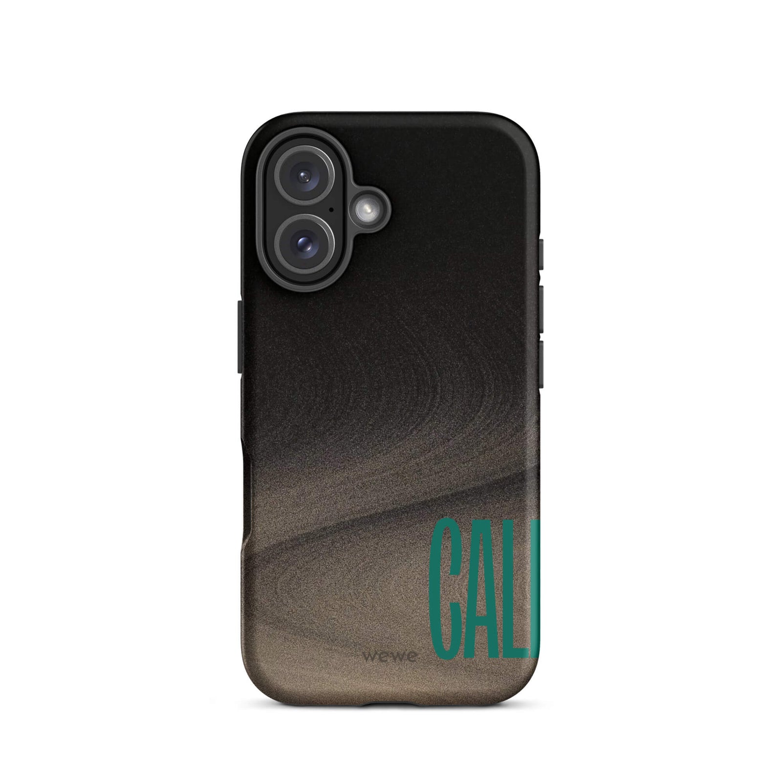 Custom just call iPhone case 16 with bold green graphic design.